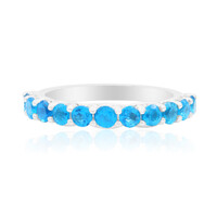 Anillo en plata con Apatita azul neón