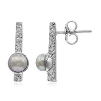 Pendientes en plata con Perla Freshwater (TPC)