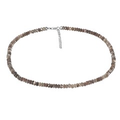 Collar en plata con Piedra de luna chocolate