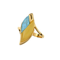 Anillo en plata con Ámbar báltico Milky