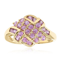 Anillo en oro con Zafiro rosado