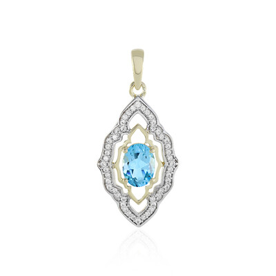 Colgante en oro con Topacio azul suizo (Adela Gold)