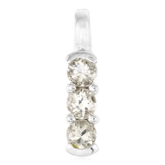 Colgante en plata con Piedra del sol plateada