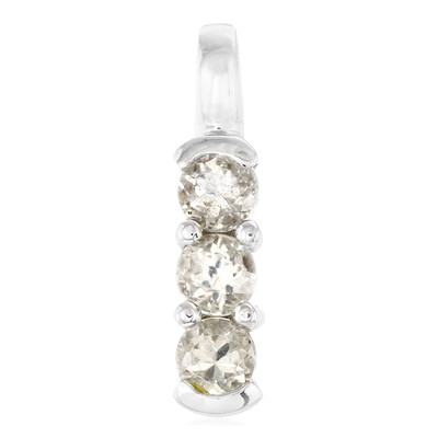 Colgante en plata con Piedra del sol plateada