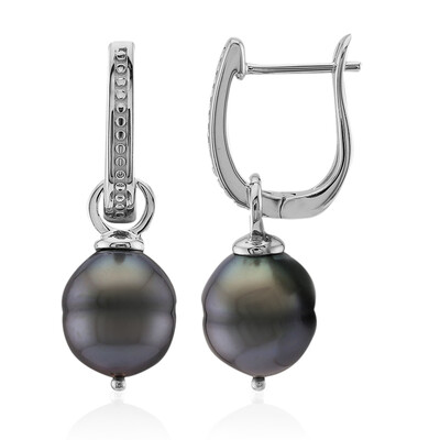 Pendientes en plata con Perla cultivada de Tahití (TPC)