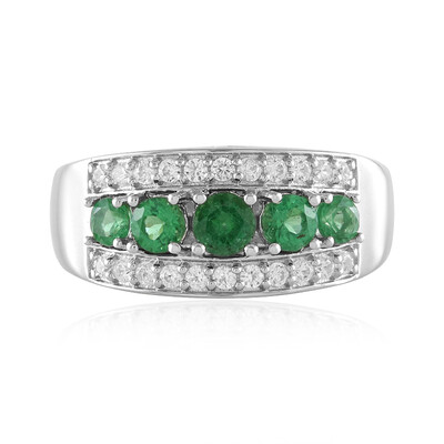 Anillo en plata con Apatita verde