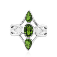 Anillo en plata con Diópsido de Rusia