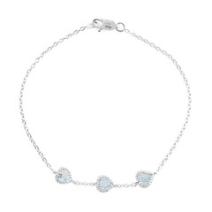 Brazalete en plata con Topacio azul cielo