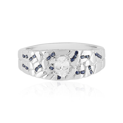 Anillo en plata con Zafiro blanco (Adela Silber)