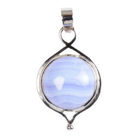 Colgante en plata con Calcedonia azul