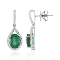 Pendientes en oro con Esmeralda de Zambia
