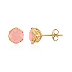 Pendientes en plata con Cuarzo rosa pastel