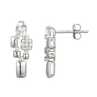 Pendientes en plata con Topacio blanco (Adela Silber)