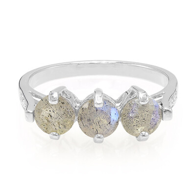 Anillo en plata con Espectrolita