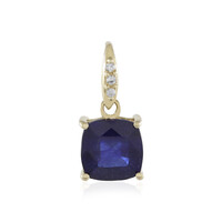 Colgante en oro con Zafiro azul de Madagascar