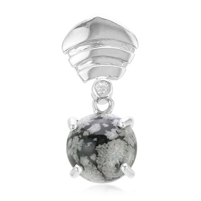 Colgante en plata con Obsidiana Copo de Nieve