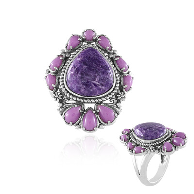 Anillo en plata con Charoita (Desert Chic)