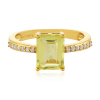 Anillo en plata con Quarzo limón
