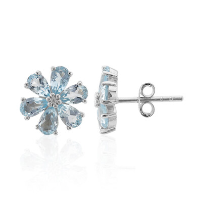 Pendientes en plata con Topacio azul cielo