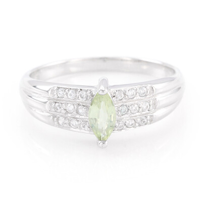 Anillo en plata con Turmalina cuprífera