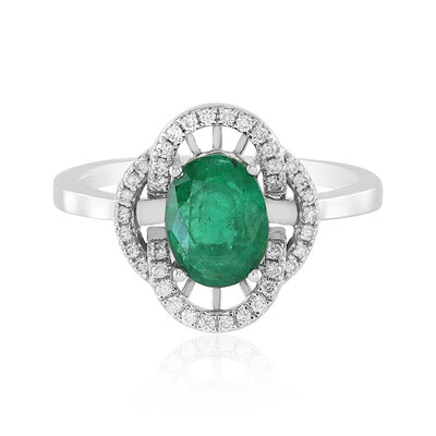 Anillo en oro con Esmeralda de Zambia
