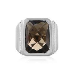 Anillo de hombre en plata con Cuarzo ahumado