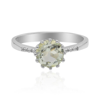 Anillo en plata con Amatista verde