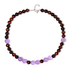 Collar en plata con Ojo de tigre rojo