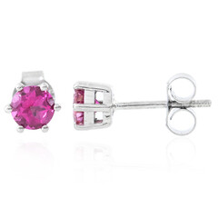 Pendientes en plata con Topacio rosa
