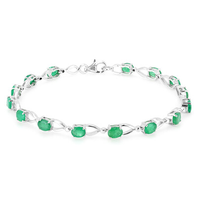 Brazalete en plata con Esmeralda de Zambia