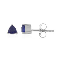 Pendientes en plata con Zafiro azul de Madagascar