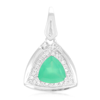 Colgante en plata con Calcedonia verde