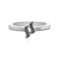 Anillo en plata con Diamante azul I2