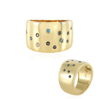 Anillo en plata con Diamante verde I2