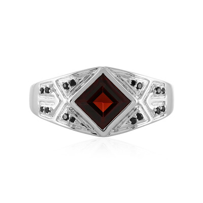 Anillo de hombre en plata con Granate de la India