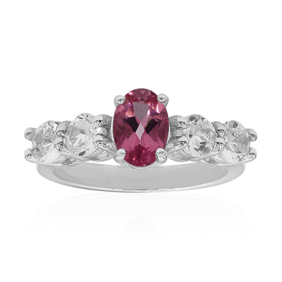 Anillo en plata con Topacio místico flamingo