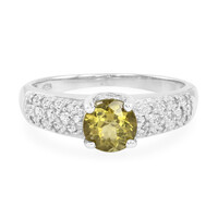 Anillo en plata con Apatita de Limón