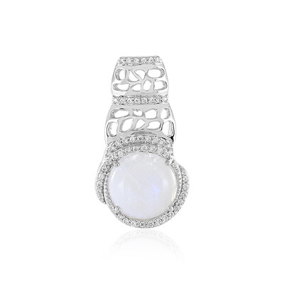 Colgante en plata con Piedra de Luna arcoíris