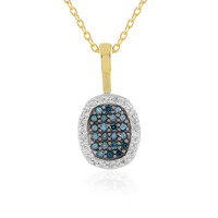Collar en plata con Diamante azul I2