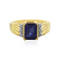 Anillo en plata con Zafiro azul de Madagascar