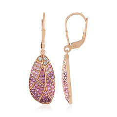 Pendientes en plata con Zafiro rosado (KM by Juwelo)