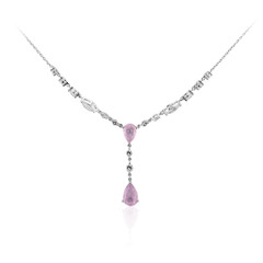 Collar en plata con Cuarzo púrpura pastel