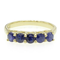 Anillo en plata con Zafiro azul birmano