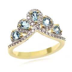 Anillo en plata con Aguamarina de Ofiki