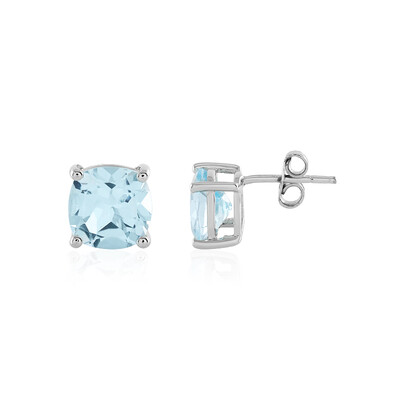 Pendientes en plata con Topacio azul cielo