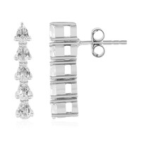 Pendientes en plata con Topacio blanco