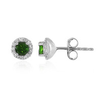 Pendientes en plata con Diópsido de Rusia