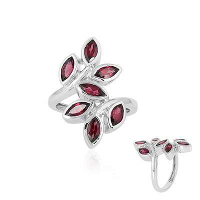 Anillo en plata con Rodolita frambuesa