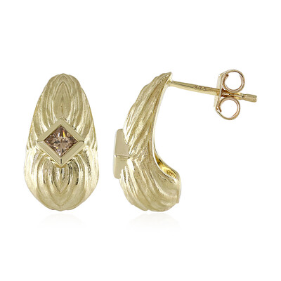 Pendientes en oro con Diamante champán I2 (de Melo)