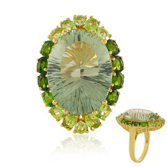 Anillo en plata con Amatista verde